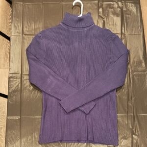 Men's Navy Blue Cable Knit Turtleneck